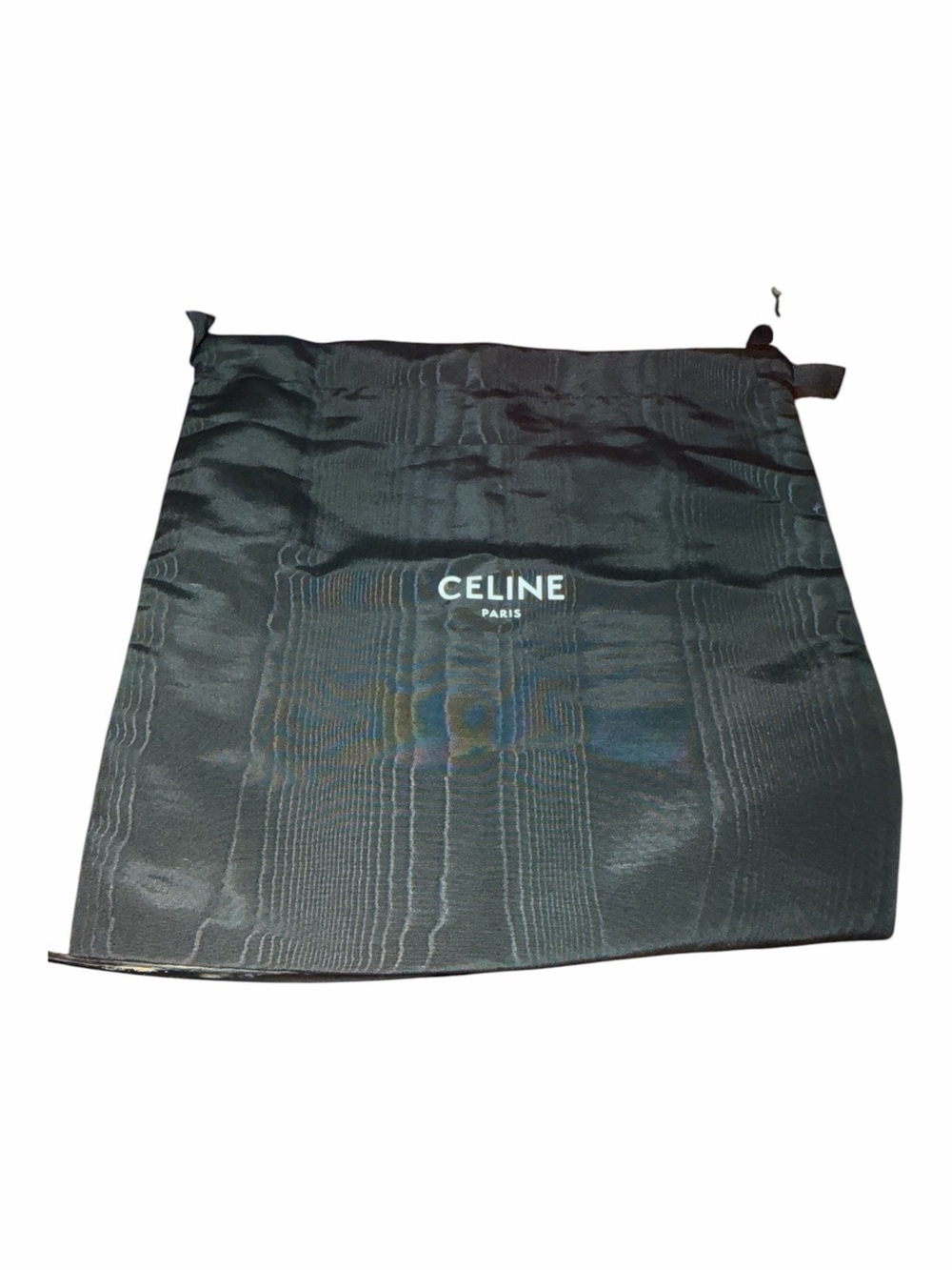 Celine Paris Black Drawstring Dust Bag Storage Pouch 15x15 Authentic